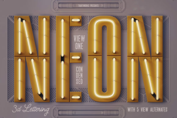 Condensed Neon 3D Lettering: A Versatile Tool for Creative Projects