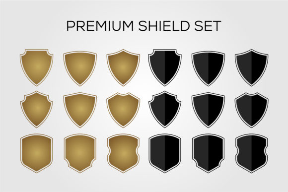 Flat Shield Set Geometric Premium Emblem