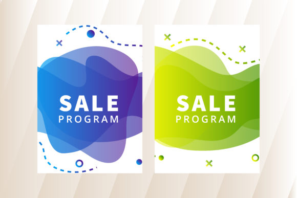 Green Blue Vertical Flyer Liquid Element for Eye-Catching Promotions