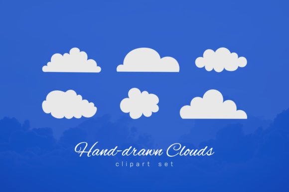 Hand-drawn Clouds Clipart Set for Creative Projects