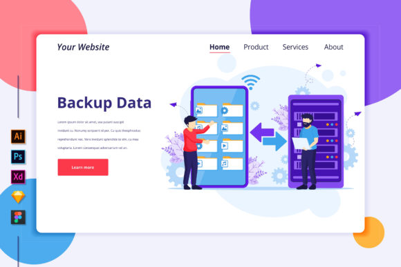 Landing Page Template of Backup Data