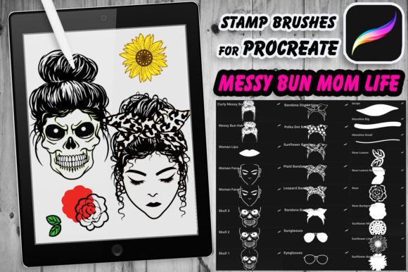 Messy Bun Momlife Brushes for Procreate: Elevate Your Digital Art with Creative Precision