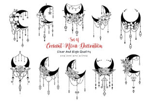 Set of Crescent Moon Decoration