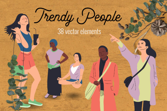 Trendy People Vector Clipart: A Versatile Design Resource