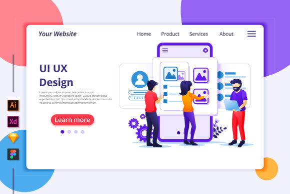 UI UX Design Landing Page Illustration