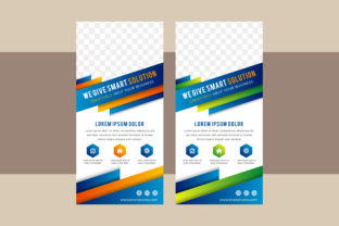 Vertical Banner Diagonal Blue Green: Modern Design for Business Promotion
